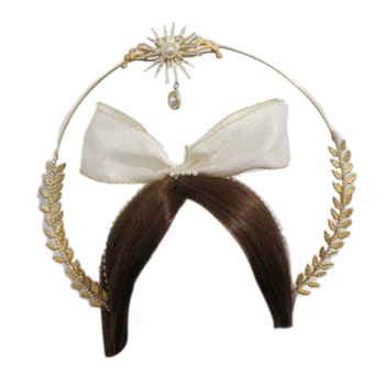  Retro Lolita Šperky Príslušenstvo Garland Koruny Pearl Korálkové Reťaze hlavový most Kovových pokrývok hlavy DIY Nastaviť Vlasy Príslušenstvo