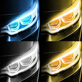  Auto Denných prevádzkových Svetelné Pásy LED DRL Svetlá Biela Zase Signál Žltá Pre Hyundai Tucson JM LM TL NX4 ix35 Elite Aktívne SE