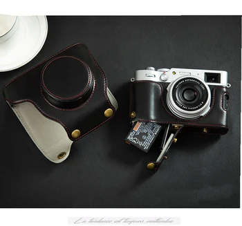  Luxusné Pu Kožené X100V Fotoaparát Prípade Taška Pre Fuji XE4 X100V Fuji X100F Ochranné Taška S Popruhom Mini Batéria Prípade