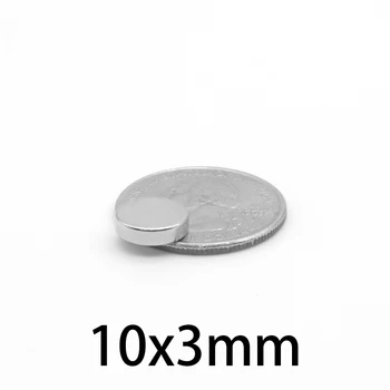 10-200PCS 10x3 mm Kolo Silný Magnet na Chladničku Hromadný List Neodýmu Disk Magnet 10*3 mm Trvalé NdFeB Silné 10mmx3mm