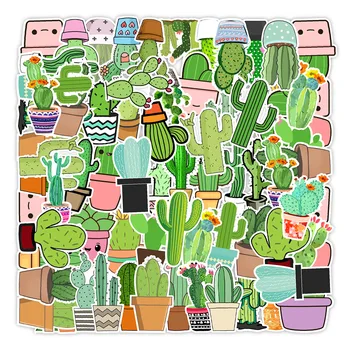  50Pcs/Balenie Roztomilý Zelená Kaktusy Nálepky Na Telefón, Notebook Scrapbooking Štítok Denník Album Dekor Papiernictvo Nálepky Obtlačky