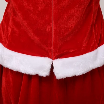  Dospelé Ženy Santa Claus Kostým, Oblek, Klobúk Cape Plyšové Otec Efektné Vianočné Cosplay Rekvizity Klobúk Vianočné Oblečenie