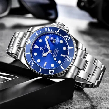  PAGANI Dizajnu Značky Luxusné Muži Hodinky Automatické Black Watch Mužov Nehrdzavejúcej Ocele, Vodotesné Business Šport Mechanické Náramkové hodinky