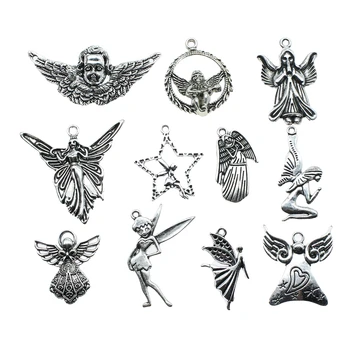  10pcs Antique Silver Farba Anjel Kúzlo Prívesky, Šperky, Doplnky Víla zobrazili kľúčové tlačidlá Pre Šperky Robiť