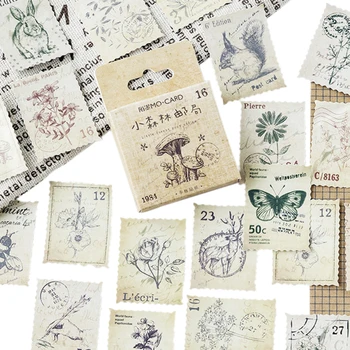  46PCS/box Vintage Malý Les Post Office Diary Remesiel Scrapbooking Dekoratívne Papier Štítok Tesnenie Nálepky