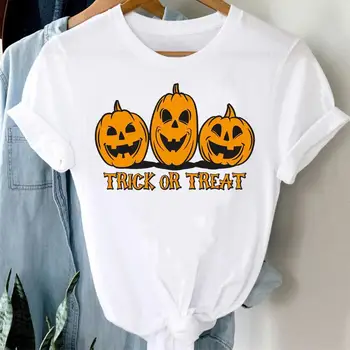  Ženy Čarodejnice Nové 2021 Šťastný Halloween T-Shirt 90. rokov Vďakyvzdania Jeseň Jeseň T Top Módne Tričko Tlač Oblečenie Graphic Tee