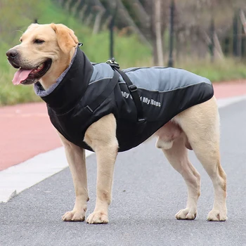  Nepremokavé Veľké Psie Oblečenie, Zimné Teplá bavlnená veľký Pes Bunda Vonkajšie Reflexné Kabát Vetru Psie Oblečenie Vesta
