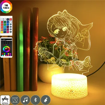  Anime 3D Svetlo Démon Vrah Tsuyuri Kanawo Obrázok Led Nočné Svetlo pre Izba Dekor Manga Kimetsu Č Yaiba Stôl písací Stôl Svetlo Dary