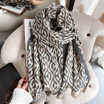 2021luxury obojstranný šál ženy zime teplé cashmere šatkou šatku vytlačené mäkké tenkú deku prázdninový darček