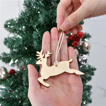  Julie Wang 1 Pack Dreva Vianočný Set Charms Zmiešané Drevené Jeleň Strom Snowflake Bell Ponožka Plátok Šperky, Takže Príslušenstvo Vianočné Výzdoba