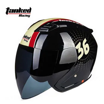  Jeseň Zima Tanked Racing polovicu tváre motocyklové prilby motorky prilby mad ABS a PC Clonu objektívu 11 farba