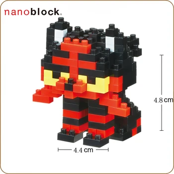  Nanoblock Pokémon Pikachu NBPM-049 Nyabby Litten 170pcs Anime, Komiksu Diamond Stavebné Bloky pre Mini Micro Tehly Hračky Hry Nové