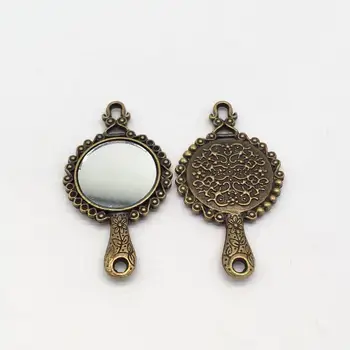  Retro 4 ks zrkadlo charms 3 farby fit DIY Handmade náušnice náramok, náhrdelník prívesky, Šperky, takže suvenír