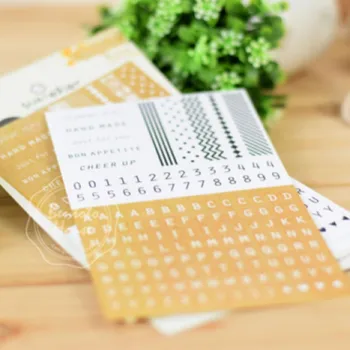 Kórejský Suatelier List Číslo nálepky scrapbooking abecedy paster maskovanie plánovač nálepky notebook dekorácie hobby plavidlá