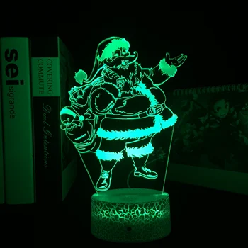  Santa Claus 3D LED Nočné Svetlo Dotyk Diaľkové Contro Farebné Lampy, Akryl Stolové Svietidlo pre Vianočný Darček Miestnosti Atmosféru Dekor