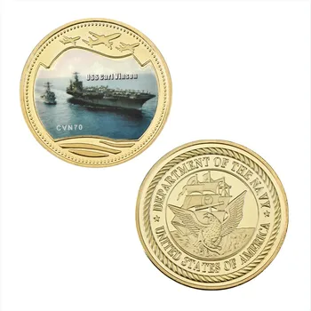  Vojenské námorníctvo lietadlová Pozlátené Mincí, Zberateľských predmetov s Mince Box NÁS Pamätné Mince Darček Dropshipping