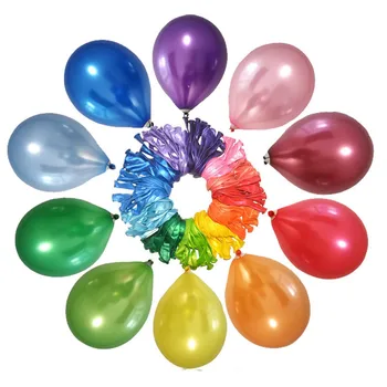  10pcs Kovové Zlato Striebro Zelená Fialová Ballon Svadobné Happy Birthday Latexové Balóny Kov Chróm Balloon Air Ball Hélium Baloon