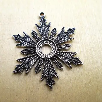  4pcs Kedysi elsa Snowflake Sklo Cabochon nastavenia 8mm sklo dome DIY náhrdelník/ náramky, prívesky antique silver tone