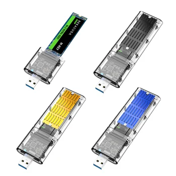  Transparentné Vysokej Rýchlosti USB3.1 Gen2 10Gbps Mobile Pevného Disku Prípade PCIE NVMe B/M-Key M2 SSD Vonkajšieho Krytu Čítačky