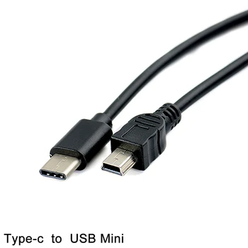  1pc USB Typ-c na Mini USB Kábel USB-C Muž na Mini-B Samec Converter Adaptér Viesť Dátový Kábel 30 cm, Úplne nové a vysokej kvality