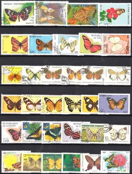  Veľkoobchod 100 Motýľov A Hmyzu Nepoužité Poštové Známky S Post Označiť Za Zber