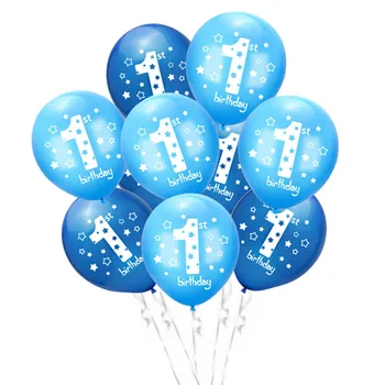  10pcs Chlapec Dievča Prvé Narodeniny Party 1. Narodeniny Výročí Balón, Modré, Ružové Jeden Rok Starý Strany Balón pre Dekorácie