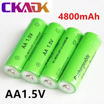  1.5 V AA nabíjateľné alkalické batérie 4800mAh, vhodné pre hodiny, myš, počítač hračka elektronický budík PDA hra, DVD, rádio