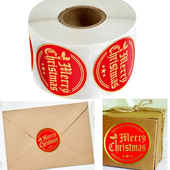  500pcs/roll Veselé Vianoce Kraft Ručné Nálepky Krabica Package Ďakujem Štítok Tesnenie Nálepky Halloween Nálepky Dekor