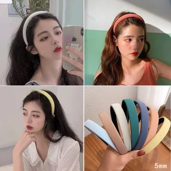 Kórejský Iny hlavový most Soild Farebné Hubky Hairbands pre Ženy, Dievča, Vlasy Kapely Ženské Ručné Hlavu Hoop Headdress Vlasy Príslušenstvo