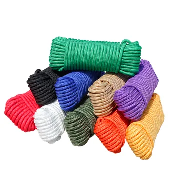  4mmx100m farebné pletené lano záväzné lano vonkajšie oblečenie riadku zväzok dáždnik lano core nylonové lano