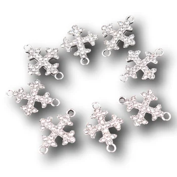  8pcs Ručné Drahokamu Snowflake Kríž Konektory Retro Náušnice, Náramok Kovové Príslušenstvo DIY Kúzlo Šperky Remesiel Zistenia