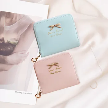  Módne kožené dámske peňaženky spojka taška na zips, ženy krátke malé mince kabelku nový dizajn, mäkké mini card peňažné držiteľ