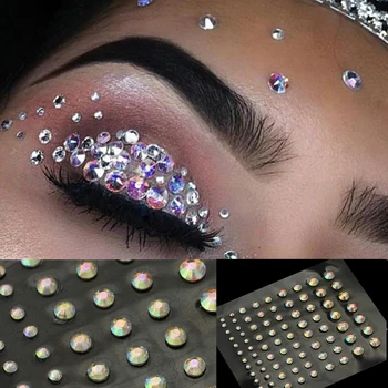  Móda Ženy Tetovanie Diamond Make-Up Očných Liniek Eyeshadow Tvár Nálepky Jewel Oči Make-Up Crystal Oči Nálepky