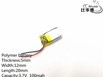  5 ks 3,7 V 100mAh 501220 Lítium-Polymérová LiPo Nabíjateľná Batéria ion článkov Pre Mp3 Mp4 Mp5 DIY PAD DVD E-kniha bluetooth headset