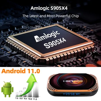  HK1 Smart TV Box 4 GB 64 GB Android11 Amlogic S905X4 Google TVBOX 5G Wifi Bluetooth 1000M 8K Video Media Player Set-Top-Box