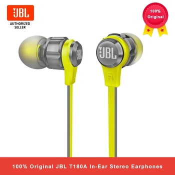  JBL T180A In-Ear Stereo Slúchadlá 3,5 mm Káblové Šport Herné Headset Pure Bass Handsfree Slúchadlá S mikrofónom JBL Slúchadlá
