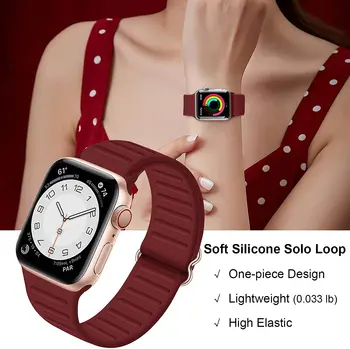  Nastaviteľné silikónové popruh Pre Apple hodinky 7 41mm 45mm, Pohodlné náhradné šnúrky na zápästie Pre iwatch 6 5 4 3 44 mm 42mm 40 mm 38 mm