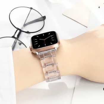  Živica popruh pre apple hodinky kapela 44 mm 40 mm correa 42mm/38mm transparentné prepojenie smart náramok iwatch series 7 6 5 4 3 SE 41MM 45MM
