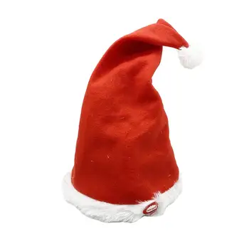  Elektrické Vianočné Hat Red White Plyšové Santa Spp Hudba, Tanec Swing Elektrické Vianočné Hat Pre Dospelých Detí Nový Rok Darček