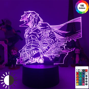  Brangdy Anime Gurren Lagann Kamina 3D Led Nočné Svetlo pre Spálňa Decor Darček k Narodeninám Nočné Lampy, Svetelné Gadget hračka figúrka model