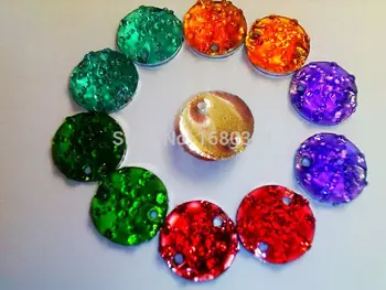  Nový Mix farieb šiť na kamienkami Okrúhly tvar 12mm živice crystal žiariace kamene ručné šitie na šaty 200pcs/veľa