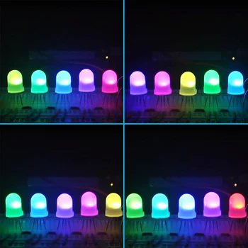  LED full farebné postavený-v priamom lampa perličiek yf923 apa106 ws2818 F8 F5 slamený klobúk lampa perličiek RGB 5V
