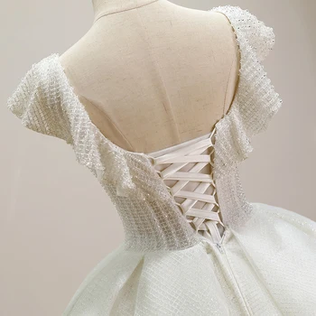  Fansmile 2021 Nové Vestido De Noiva guľové Šaty Svadobné Šaty Vintage Čipky Plus Veľkosť Svadobné Tylu Mariage FSM-180F