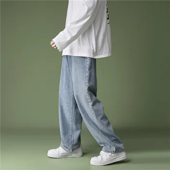  Veľká Veľkosť Neforemné Džínsy Muži Móda Multicolor Bežné Širokú nohu Džínsy Mužov Streetwear Voľné Hip-hop Rovné Denim Nohavice Mužov