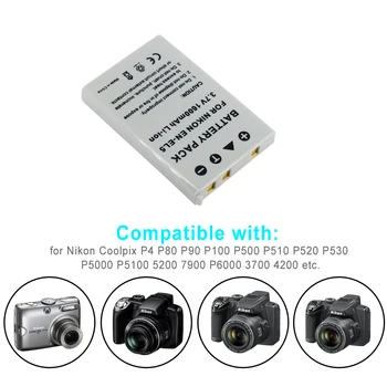  4Pcs EN-EL5 SK EL5 Batéria pre Digitálny Fotoaparát Nikon Coolpix P510 P520 5200 P4 P80 P90 P100 P500 P530 P5000 P5100 7900 P6000 3700