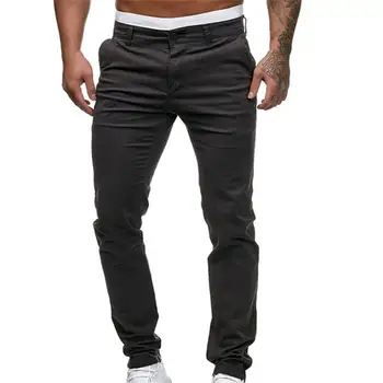  2021 New Horúce Predaj Mužov Nohavice jednofarebné Mladých Slim Fit Skladaný Zips Mužské Nohavice pre Denné Nosenie