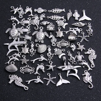  20pcs Vintage Kovové Mix Veľkosť/Štýl Náhodné Morských Organizmus Rýb zobrazili kľúčové tlačidlá pre Šperky, Takže Diy Ručne vyrábané Šperky