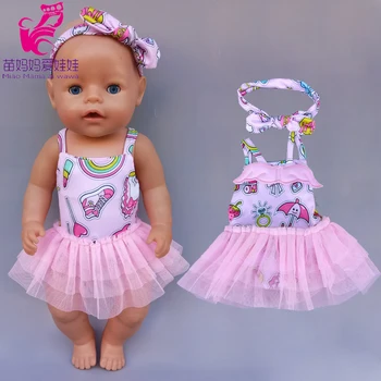  Bábika oblečenie pre 43 cm Baby Doll Dress Oslava Nosenie 18-Palcové Dievčatá Bábiky Ružové Šaty pre Bábiky Oblečenie Baby Dievča, Darček k Narodeninám
