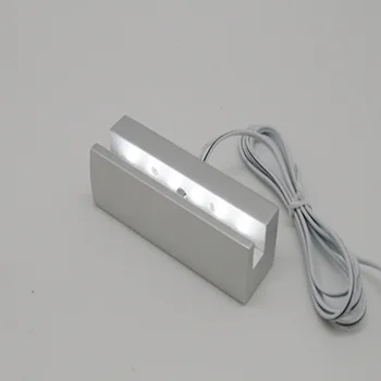  18 cm Dlhý Saténový Striebro Hliníkový Pantented Svietiace LED Prihlásiť Svorka Mŕtvemu,Svetelné Znaky na Sklo Akryl Svorka
