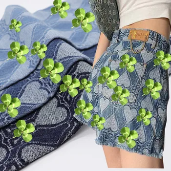  Láska žakárové umývanie džínsové tkaniny high-grade hrubé jarné a letné oblečenie dizajnér textílie ručné urob si sám